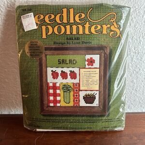 Vintage 1975 Sunset Designs Needle Pointers Kit Salad Sealed NOS #5281 5”x5”